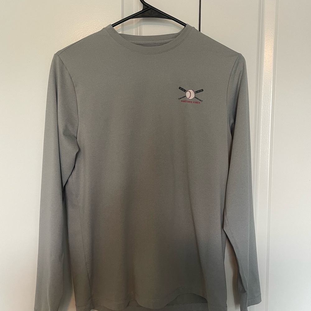 Vineyard Vines Gray Long Sleeve Baseball  Tee, boys M